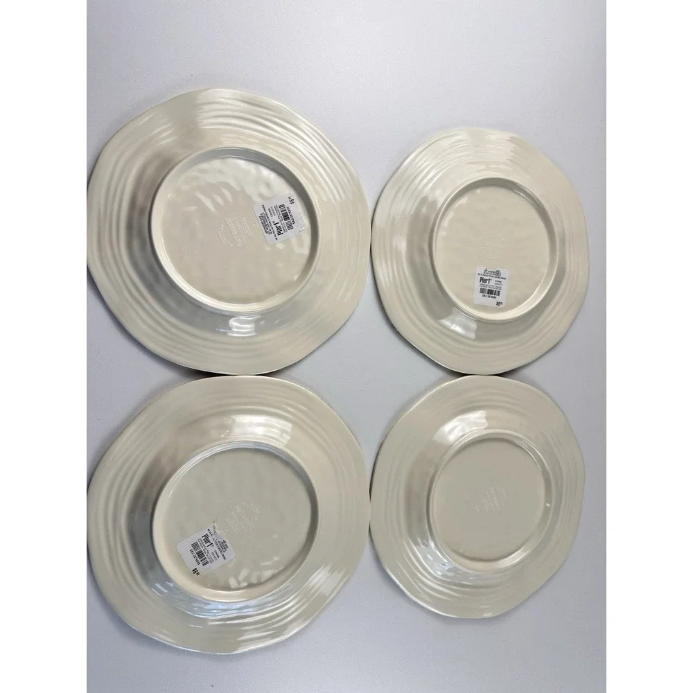 Pier 1‎ Tropical Hibiscus Melamine Lunch or Salad Plates Set 4 8.75